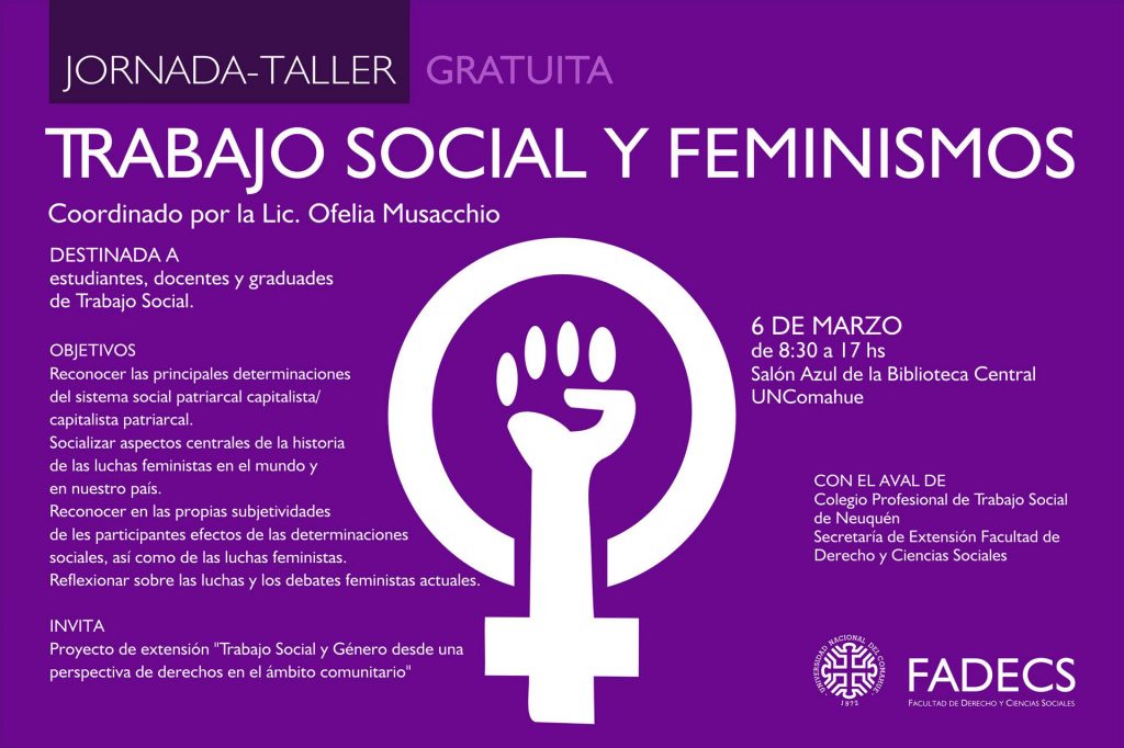 Jornada Taller Feminismos Y Trabajo Social Facultad De Derecho Y Ciencias Sociales 3407
