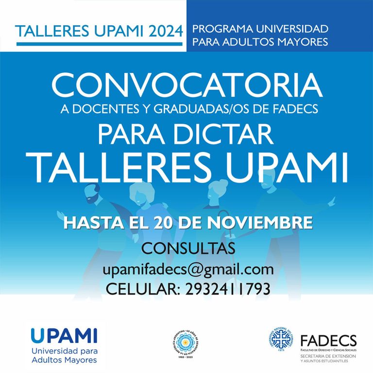 CONVOCATORIA A PRESENTAR PROPUESTAS A LOS TALLERES UPAMI 2024