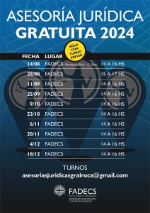 VUELVEN LAS ASESORÍAS JURÍDICAS GRATUITAS DE LA FADECS-UNCOMA