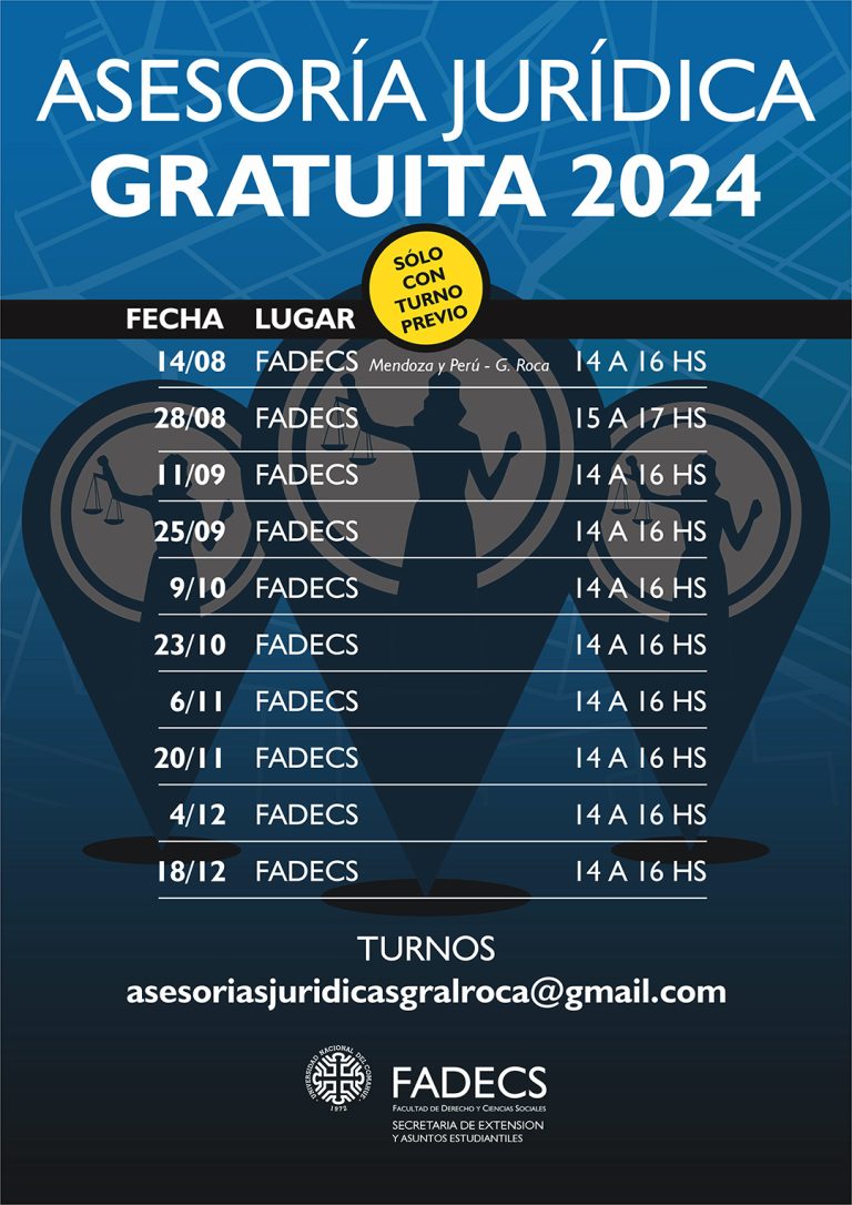 VUELVEN LAS ASESORÍAS JURÍDICAS GRATUITAS DE LA FADECS-UNCOMA