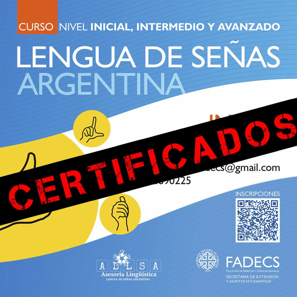 ENVÍO DE CERTIFICADOS DEL CURSO DE LENGUA DE SEÑAS