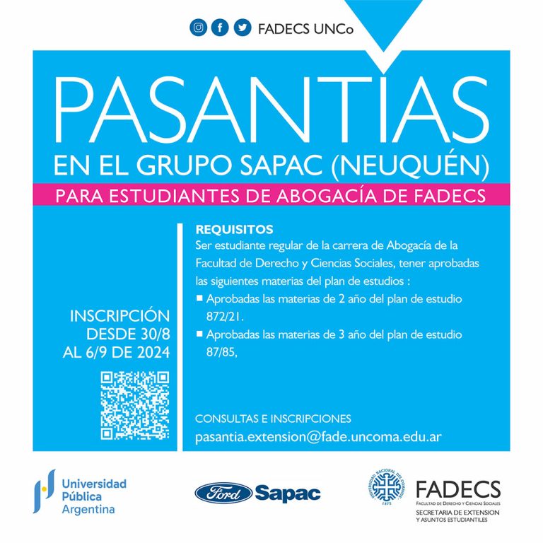 CONVOCATORIA A PASANTÍAS EN EL GRUPO SAPAC