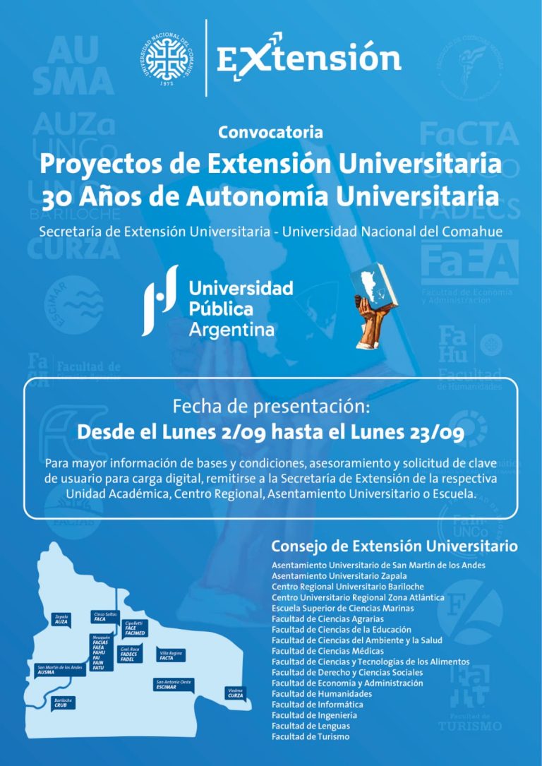 CONVOCATORIA A PROYECTOS DE EXTENSIÓN UNIVERSITARIA 2024