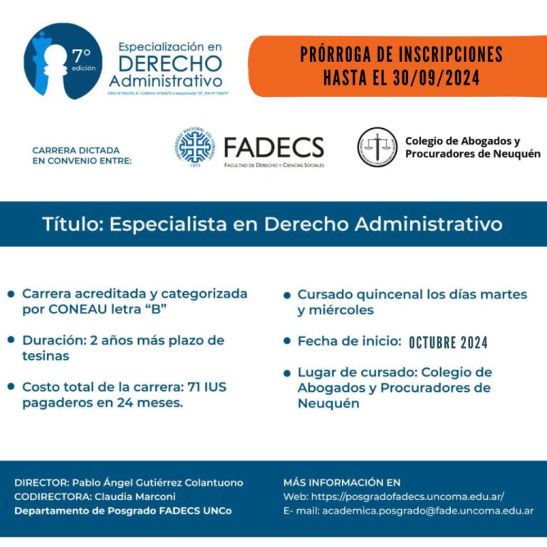 ESPECIALIZACIÓN EN DERECHO ADMINISTRATIVO – COHORTE 2024