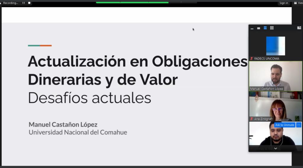 SE REALIZÓ LA CHARLA SOBRE “ACTUALIZACIÓN EN OBLIGACIONES DINERARIAS Y DE VALOR”