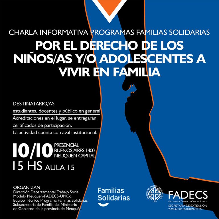 NUEVA FECHA DE LA CHARLA INFORMATIVA PROGRAMAS FAMILIAS SOLIDARIAS