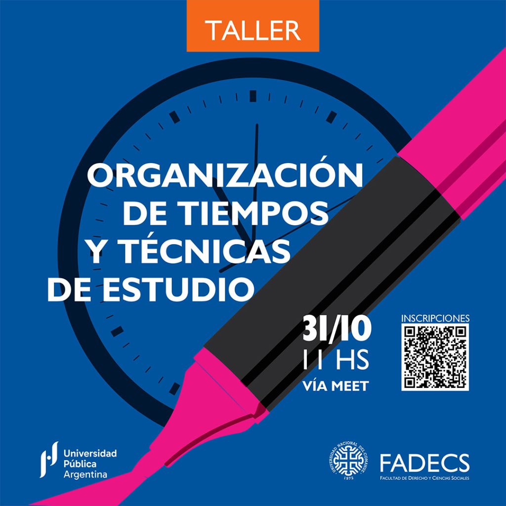 TALLER DE ORGANIZACIÓN DE TIEMPOS Y TÉCNICAS DE ESTUDIO