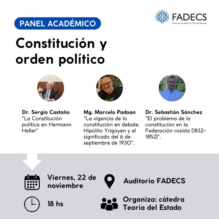 PANEL ACADÉMICO CONSTITUCIÓN Y ORDEN POLÍTICO