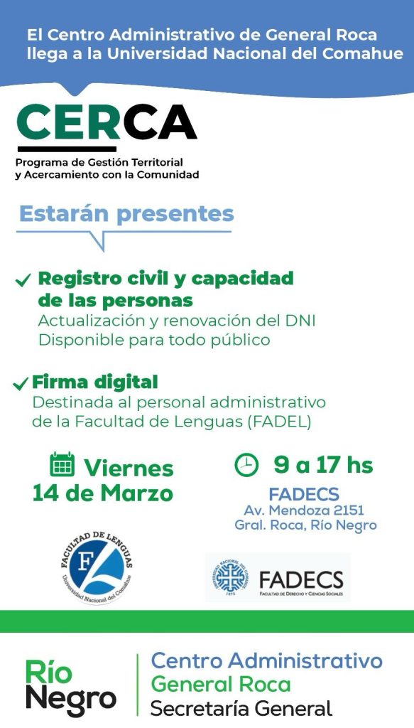 LA OFICINA MÓVIL DE REGISTRO CIVIL SE INSTALARÁ EN LA FADECS-FADEL