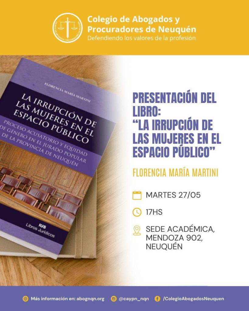 PRESENTAN LIBRO: LA IRRUPCIÓN DE LAS MUJERES EN EL ESPACIO PÚBLICO