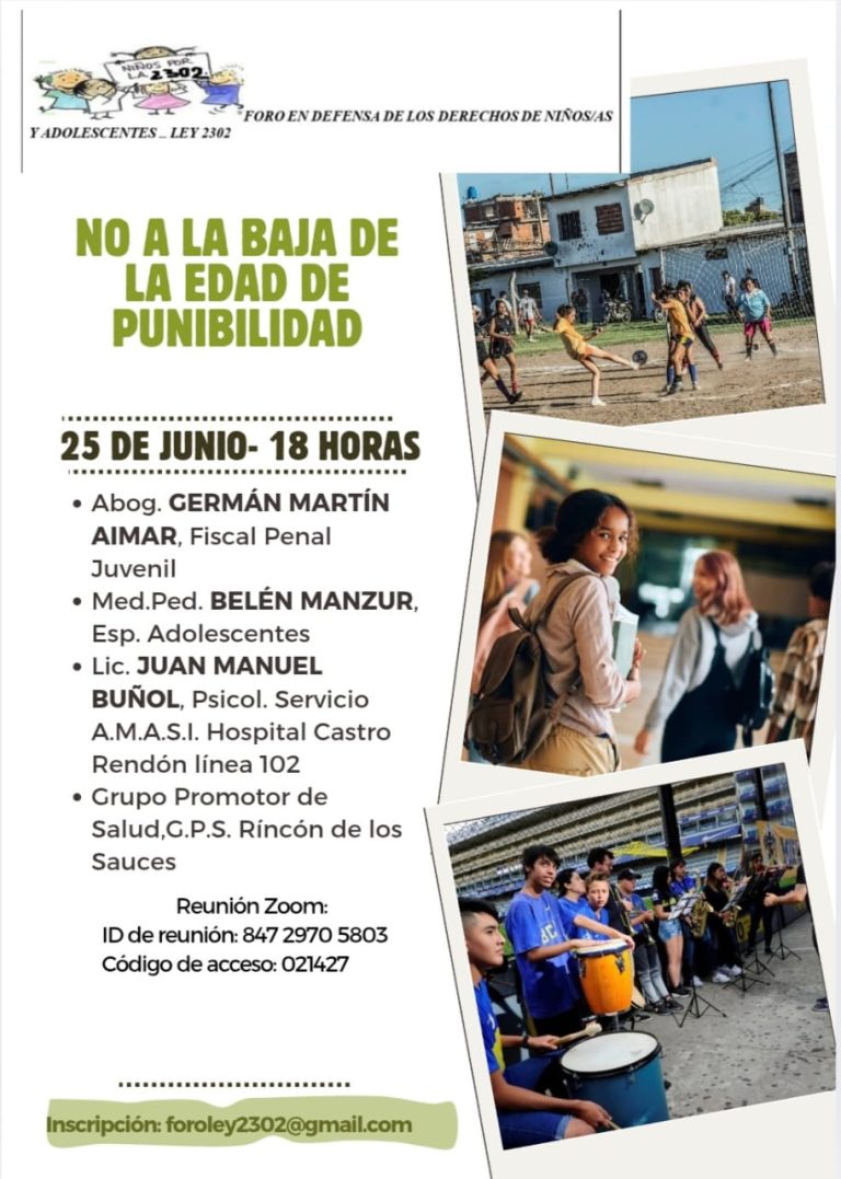 FORO NO A LA BAJA DE LA EDAD DE IMPUTABILIDAD
