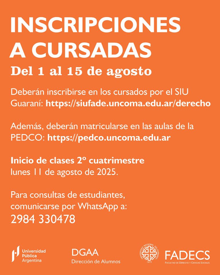 INSCRIPCIONES A CURSADAS