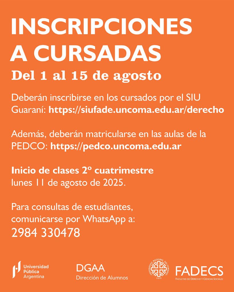 INSCRIPCIONES A CURSADAS
