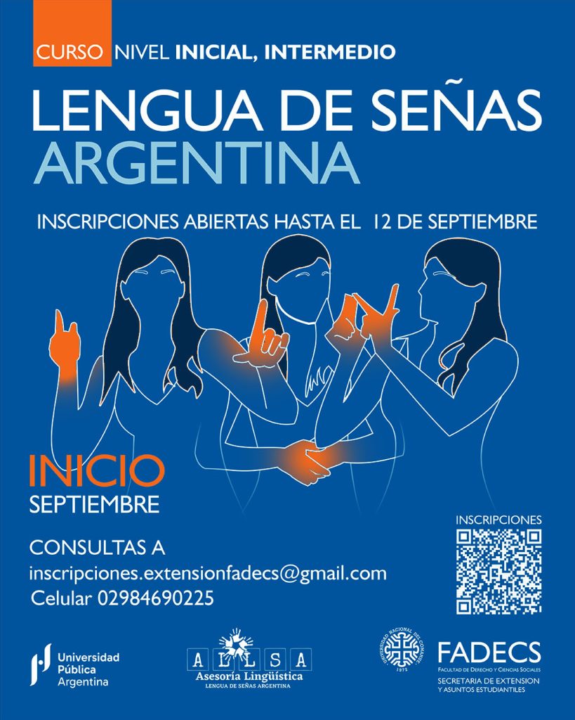 ¡NUEVA CONVOCATORIA PARA LOS CURSOS DE LENGUA DE SEÑAS ARGENTINA EN FADECS!
