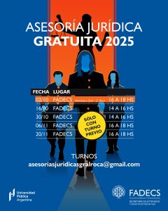 PRÓXIMAS ASESORÍAS JURÍDICAS GRATUITAS DE LA FADECS