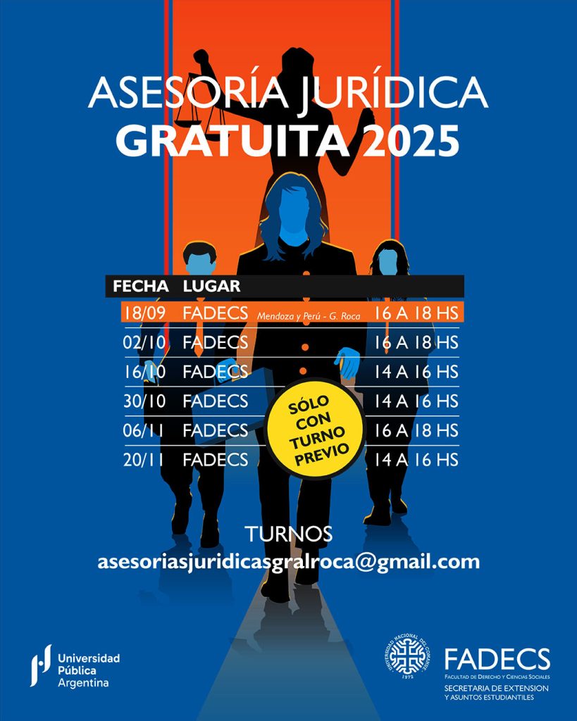 PRÓXIMAS ASESORÍAS JURÍDICAS GRATUITAS DE LA FADECS