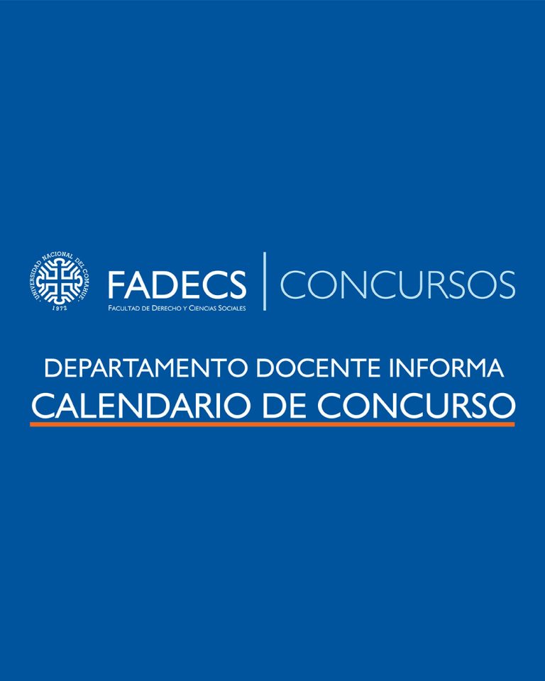 DEPARTAMENTO DOCENTE INFORMA CALENDARIO DE CONCURSOS