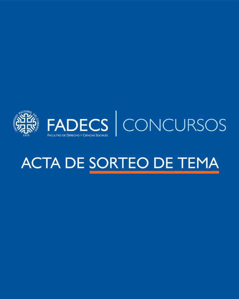 ACTA DE SORTEO DE TEMA – CONCURSO ÁREA DERECHO PRIVADO