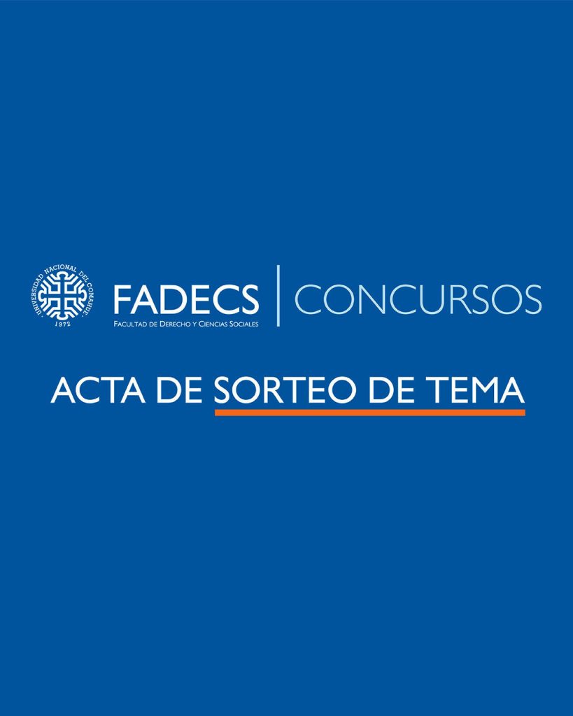 ACTA DE SORTEO DE TEMA – CONCURSO ÁREA DERECHO PRIVADO