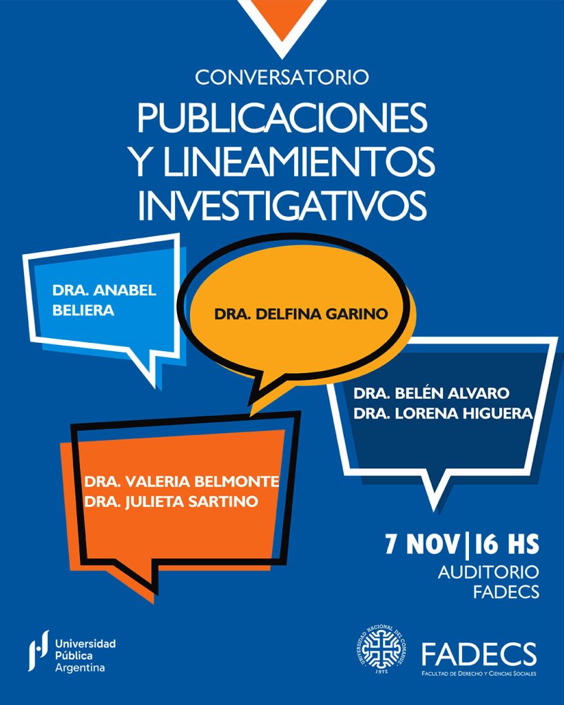 CONVERSATORIO SOBRE PUBLICACIONES Y LINEAMIENTOS INVESTIGATIVOS