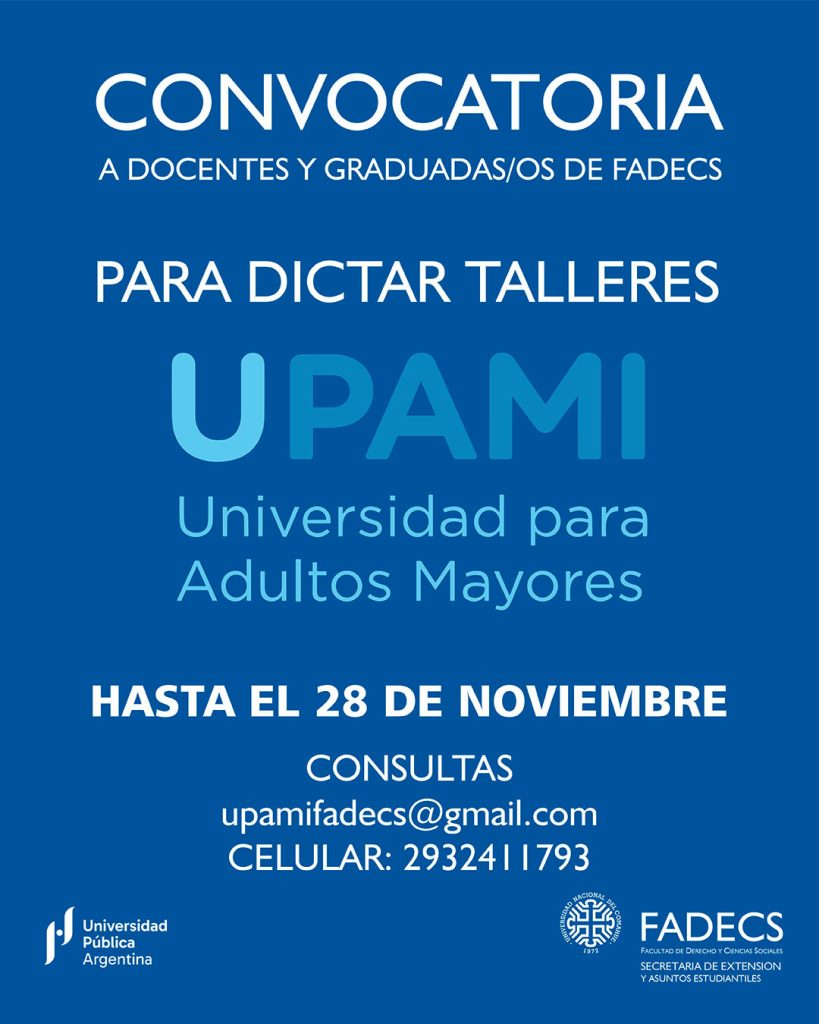 CONVOCATORIA A PRESENTAR TALLERES UPAMI 2026
