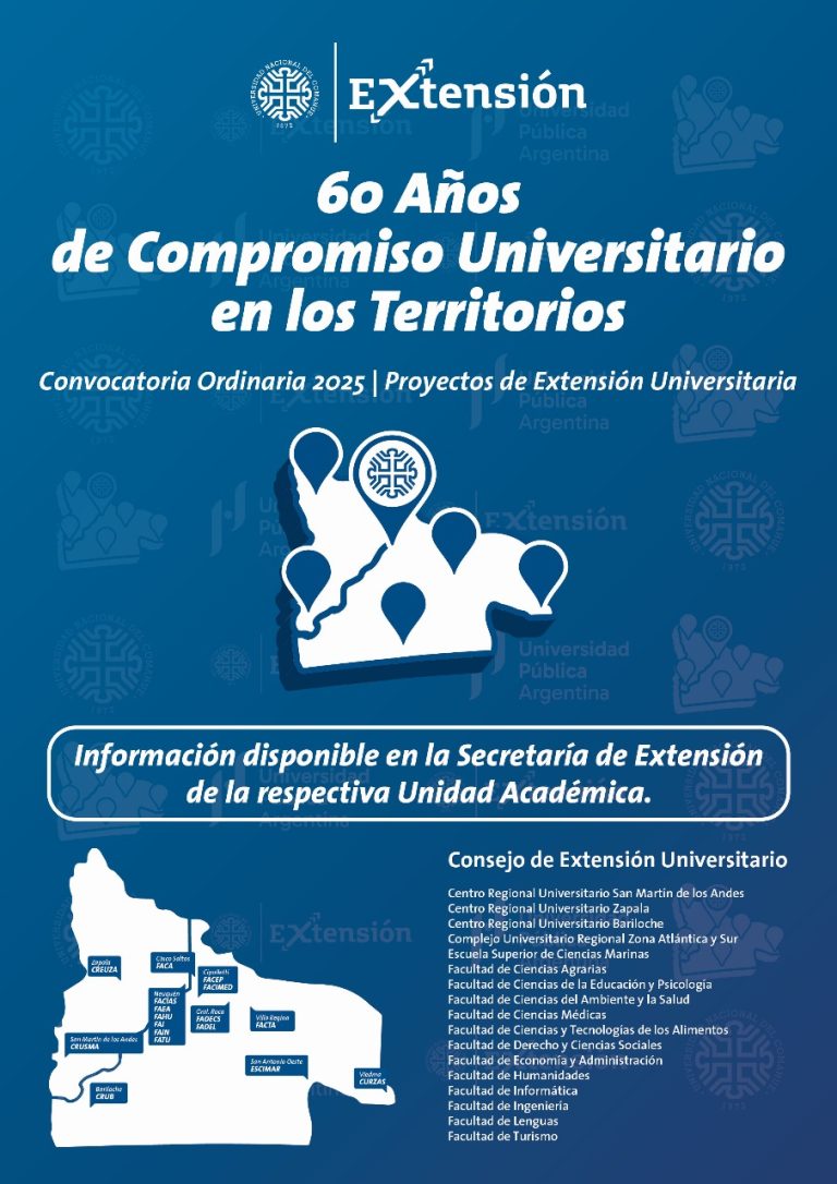 Convocatoria Ordinaria 2025 Proyectos de Extensión Universitaria 60 AÑOS DE COMPROMISO UNIVERSITARIO EN LOS TERRITORIOS