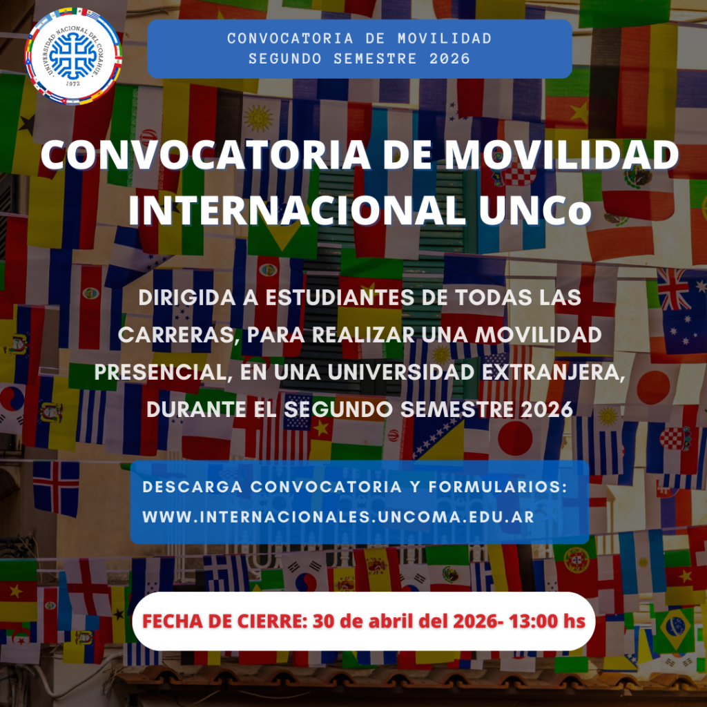 CONVOCATORIA DE MOVILIDAD INTERNACIONAL UNCO – SEGUNDO SEMESTRE 2026