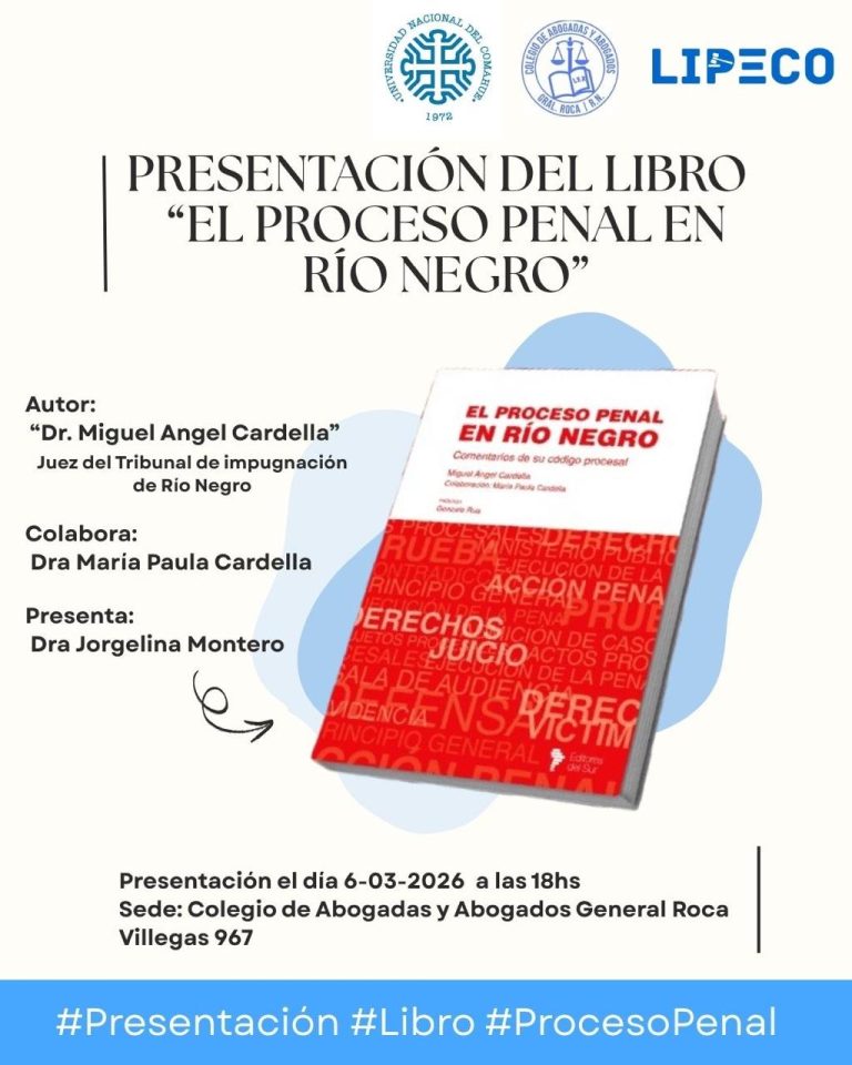 PRESENTACIÓN DEL LIBRO EL PROCESO PENAL EN RÍO NEGRO de Dr. Miguel Angel Cardella, Juez del Tribunal de Impugnación de Río Negro