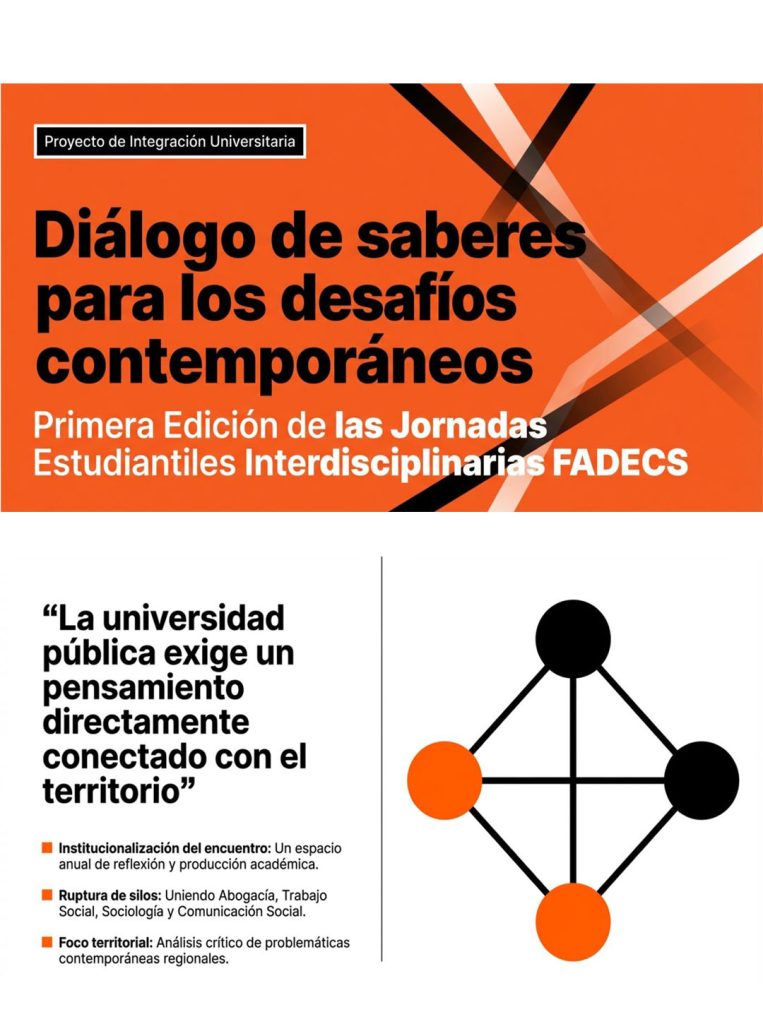 Jornadas estudiantiles interdisciplinarias FADECS
“DIÁLOGO DE SABERES PARA LOS DESAFÍOS CONTEMPORÁNEOS"