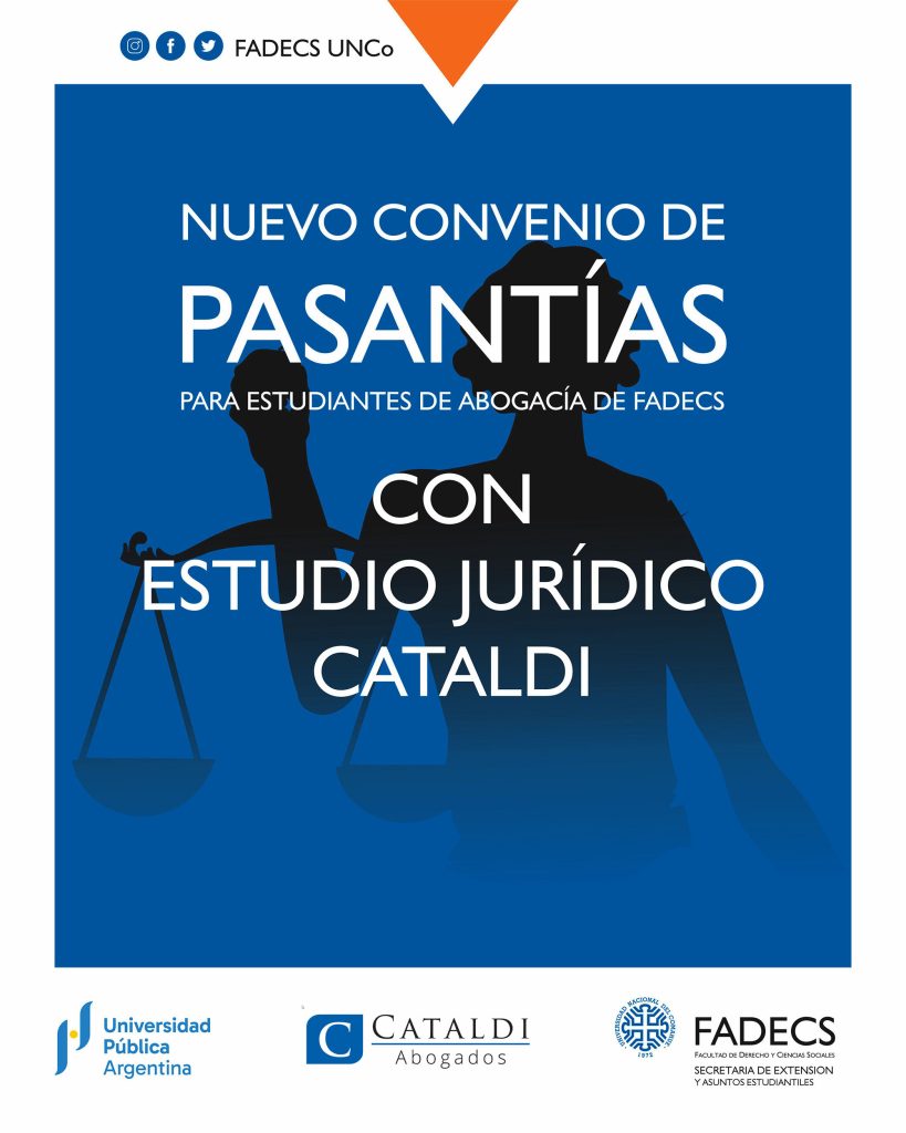 CONVENIO MARCO ENTRE FADECS Y CATALDI ABOGADOS PARA PASANTÍAS EDUCATIVAS
