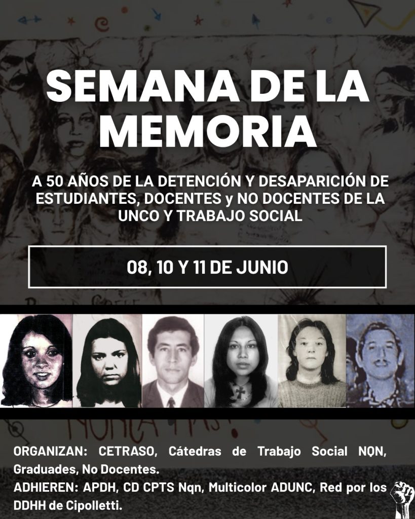 “Semana de la Memoria en la UNCo”