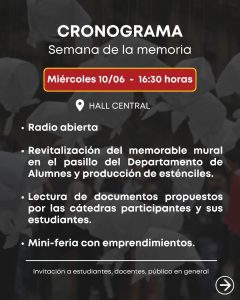“Semana de la Memoria en la UNCo”
