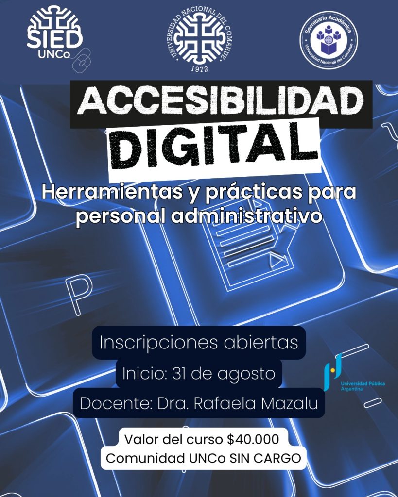 CURSO DE ACCESIBILIDAD DIGITAL Herramientas y prácticas para personal Administrativo