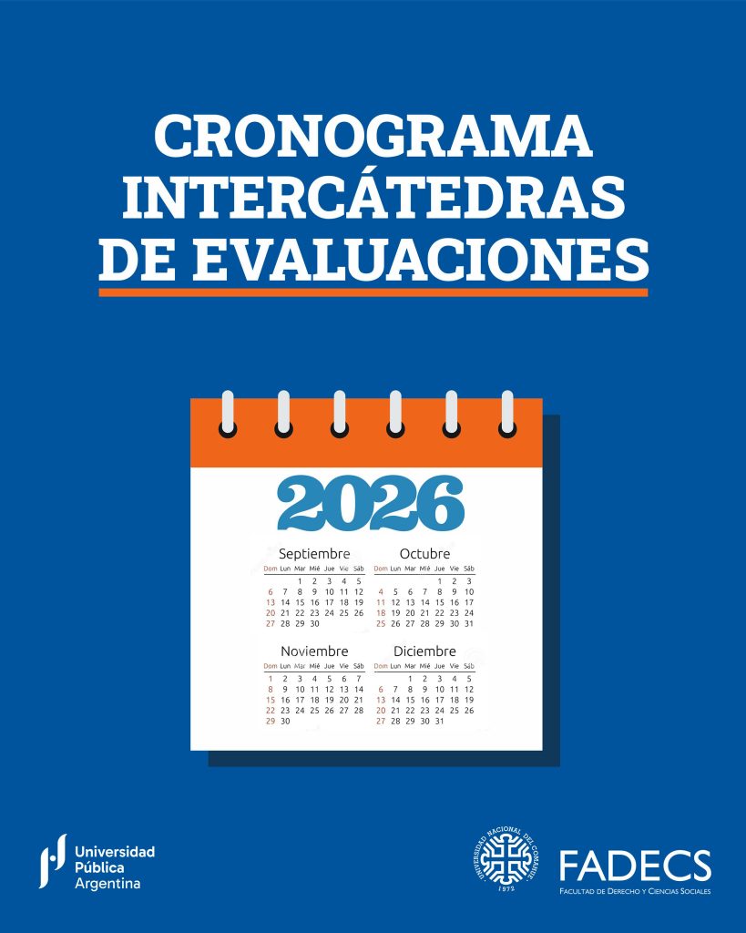 CRONOGRAMAS INTERCÁTEDRAS DE EVALUACIONES