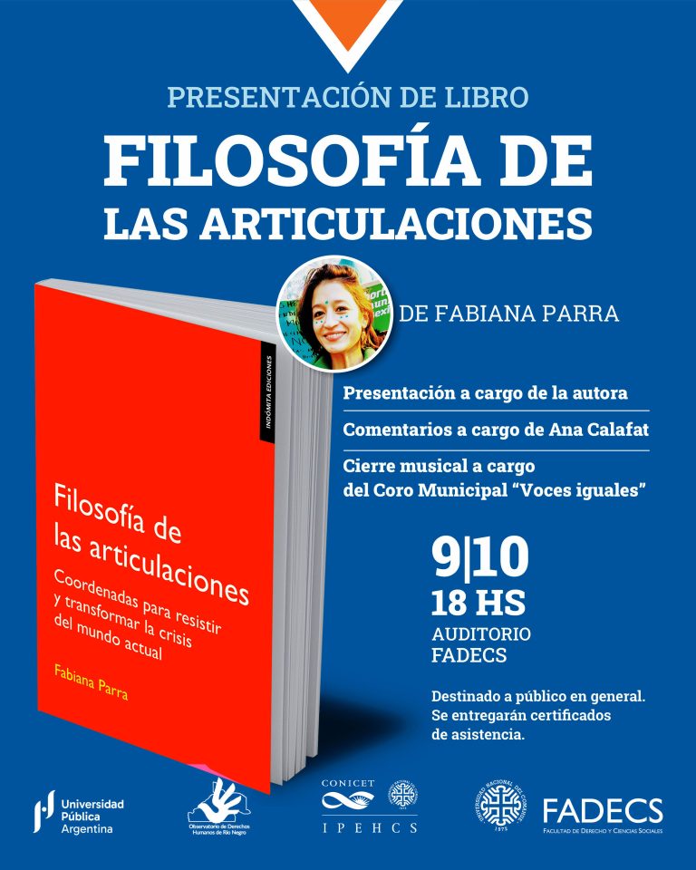 PRESENTACIÓN DEL LIBRO “FILOSOFÍA DE LAS ARTICULACIONES” DE FABIANA PARRA EN LA FADECS