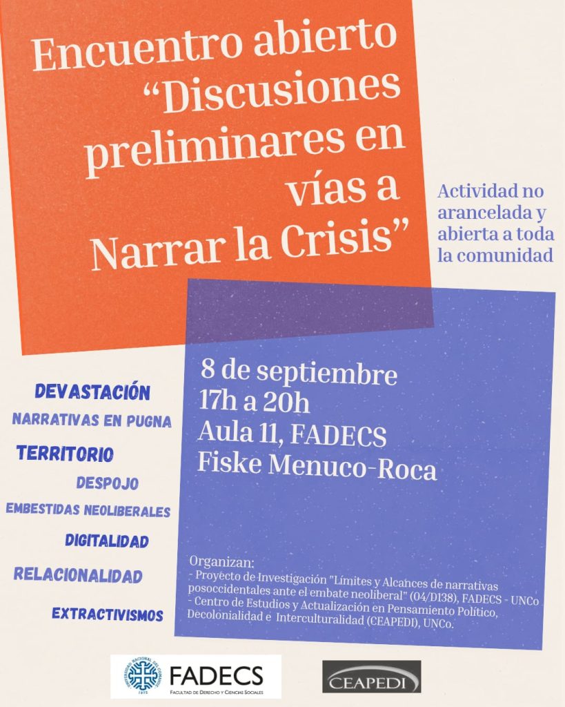 DISCUSIONES PRELIMINARES EN VÍAS A NARRAR LA CRISIS